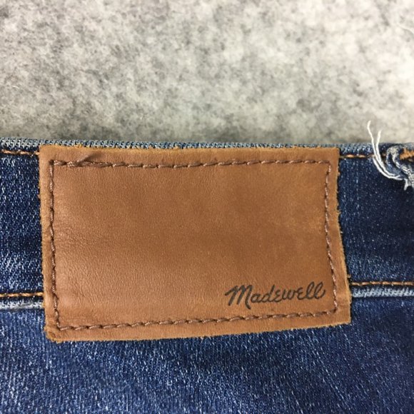 Madewell Jeans 26 2 10" High Rise Skinny Dark Wash Distressed Blue Tencel Lyocel - Picture 13 of 16